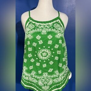 SHEIN Vcay Vibrant Green Paisley Camisole